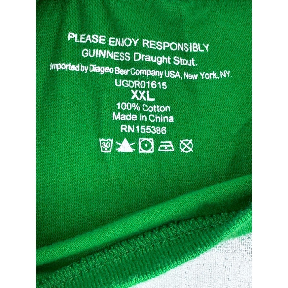 Guinness Men's XXL Green Graphic T-Shirt Short Sleeve Crewneck 100% Cotton - Picture 4 of 7